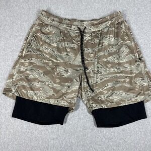 Savage Tacticians Men's XL Camo Shorts Black Lined Drawstring Sav Tac Stretch